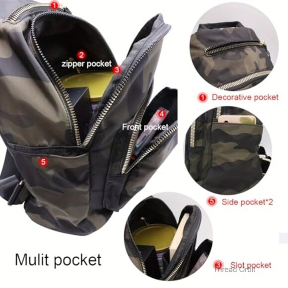 Nylon Medium Backpack Anti-Theft Travel Bag Tote Shoulder Bag main image 3